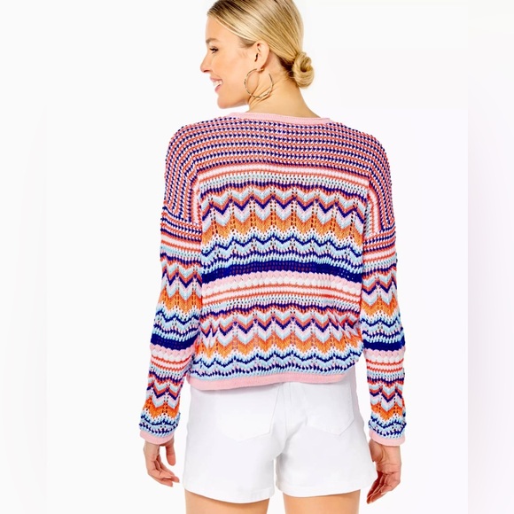 🌺 SOLD- Lilly Pulitzer Samora Cotton Strip Sweater- - Picture 4 of 7